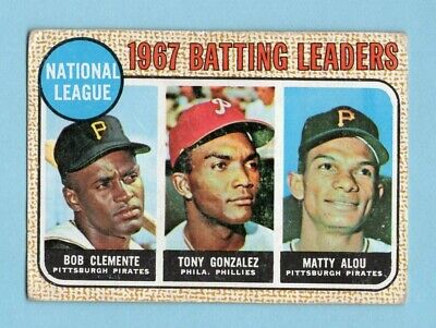 1968 Topps #1 Batting Leaders Roberto Clemente & others Baseball Card VG