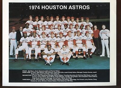 1974 MLB Baseball Houston Astros Team 8 1/2 X 11 Photo