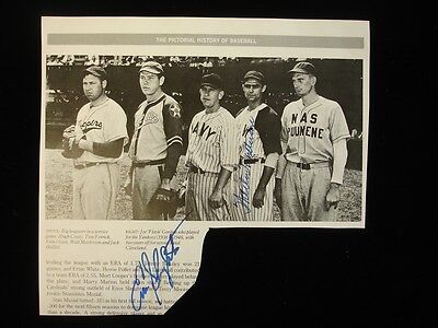 Walt Masterson & Enos Slaughter Autographed 9" x 8" Magazine Cut