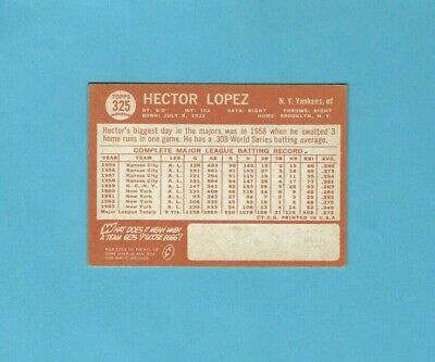 1964 Topps #325 Hector Lopez New York Yankees  Autographed Baseball Card 