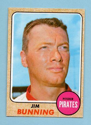 1968 Topps #215 Jim Bunning Pittsburgh Pirates Baseball Card NM    