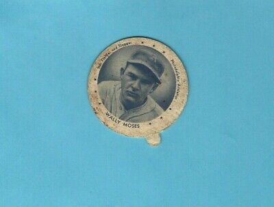 1938 Dixie Lids Wally Moses Philadelphia Athletics Baseball Card EX    