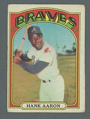 1972 Topps #299 Hank Aaron Atlanta Braves Baseball Card Low Grade    