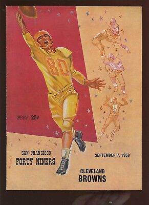 September 7 1958 NFL Program Cleveland Browns at Los Angeles Rams VGEX