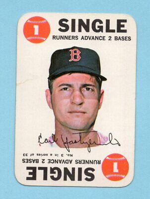 1968 Topps Game Insert #3 Carl Yastrzemski Boston Red Sox Baseball Card NM str 