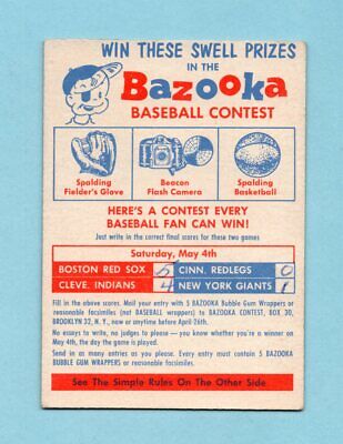 1957 Topps Contest Baseball Card - Saturday, May 4th EX pen mks ft 