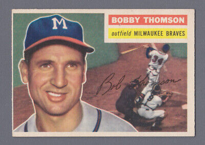 1956 Topps #257 Bobby Thomson Milwaukee Braves Baseball Card EX+