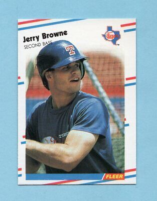 1988 Fleer #462 Jerry Browne Texas Rangers Bob Brower Vari Baseball Card NM   