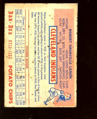 1954 Dan Dee Potato Chips Baseball Card HOFER Bob Lemon