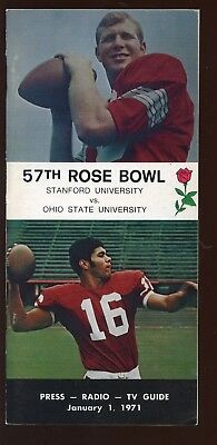 1971 NCAA Football Rose Bowl Media Guide Ohio State vs Stanford NRMT