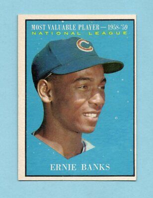 1961 Topps #485 Ernie Banks MVP Chicago Cubs Baseball Card NM o/c  