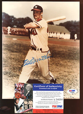 Eddie Mathews Milwaukee Braves Pose #3 Autographed 8 X 10 Photo PSA Cert