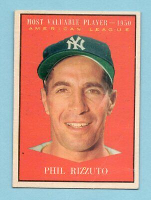 1961 Topps #471 Phil Rizzuto MVP New York Yankees Baseball Card E/M ap wrk/cres 