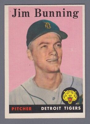 1958 Topps #115 Jim Bunning Detroit Tigers Baseball Card NM o/c lgt cres