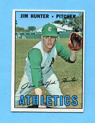 1967 Topps #369 Catfish Hunter Kansas City Athletics Baseball Card EX+   