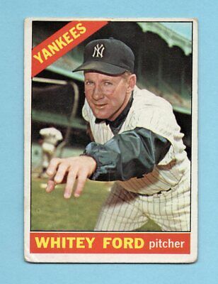 1966 Topps #160 Whitey Ford New York Yankees Baseball Card Vg/Ex wrks bk     