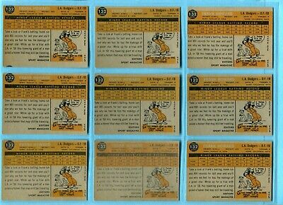 1960 Topps #132 Frank Howard Rookie Lot of 18 Baseball Cards LG - NM 