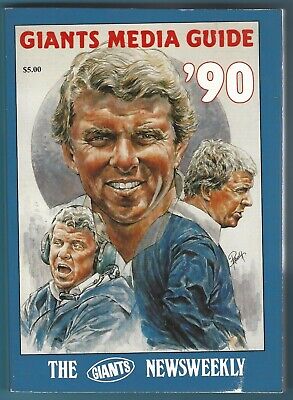 1990 New York Giants The Giant Newsweekly Media Guide Bill Parcells on cover