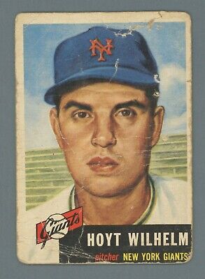 1953 Topps #151 Hoyt Wilhelm New York Giants Baseball Card Low Grade