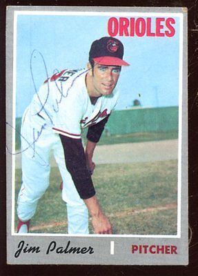 1970 Topps Baseball Card #449 Jim Palmer Autographed