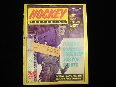 January 1971 Hockey Pictorial Magazine - Roger Crozier Buffalo Sabres Cover