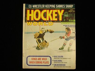 January 1973 Hockey World Magazine - Eddie Johnston & Yvan Cournoyer Cover