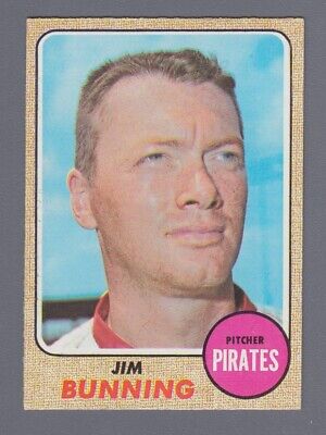 1968 Topps #215 Jim Bunning Pittsburgh Pirates Baseball Card EX+ 