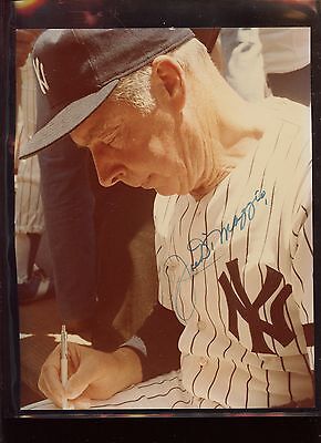 Joe DiMaggio New York Yankees Old Timers Day Photo Autographed Hologram