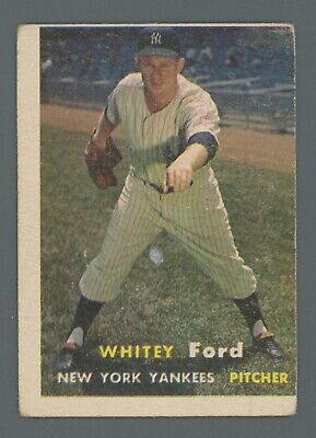 1957 Topps #25 Whitey Ford New York Yankees Baseball Card Low Grade