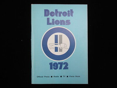 1972 Detroit Lions NFL Media Guide