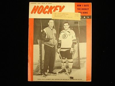 January 1964 Hockey Pictorial Magazine - Leo Boivin and Milt Schmidt Cover