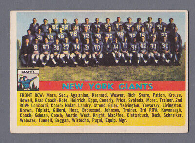 1956 Topps #113 New York Giants Team Football Card EX wrk