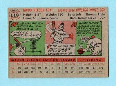 1956 Topps #118 Nellie Fox Chicago White Sox Baseball Card Ex/Mt o/c