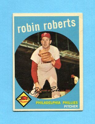 1959 Topps #352 Robin Roberts Philadelphia Phillies Baseball Card EX wks/crs