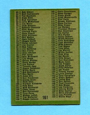 1971 Topps #161 Coins Checklist Baseball Card Ex/Mt o/c Unchecked