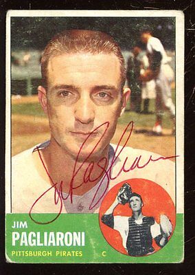 1963 Topps Baseball Card #159 Jim Paglioroni Autographed