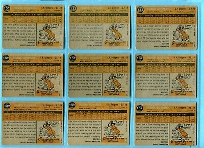 1960 Topps #132 Frank Howard Rookie Lot of 18 Baseball Cards LG - NM 