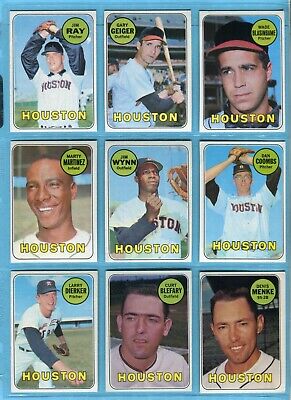 1969 Topps Complete Houston Astros Team Set of 25 Baseball Cards G/Vg - NM  