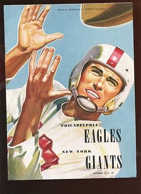 September 24 1951 NFL Program New York Giants at Philadelphia Eagles 