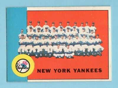 1963 Topps #247 New York Yankees Team Baseball Card Ex/Mt