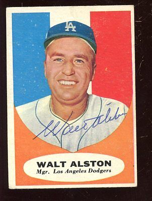 1961 Topps Baseball Card #136 Walter Alston EX Autographed Hologram