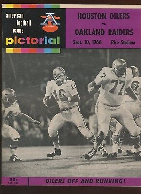 September 10 1966 AFL Program Oakland Raiders at Houston Oilers EXMT