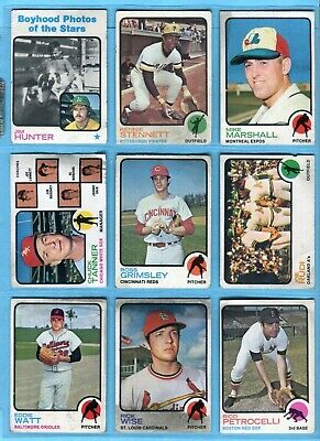 1973 Topps Starter Set Lot of 175 Diff (inc Hofers) Baseball Cards Low Grade  