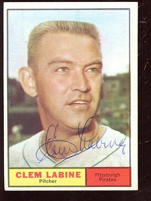 1961 Topps Baseball Card #22 Clem Labine NRMT Autographed Hologram