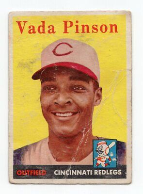 1958 Topps #420 Vada Pinson Cincinnati Reds Rookie Baseball Card Low Grade