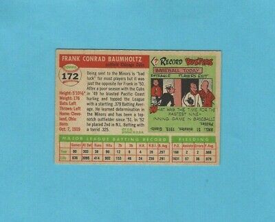 1955 Topps #172 Frank Baumholtz Chicago Cubs Baseball Card NM app w/wrinkle