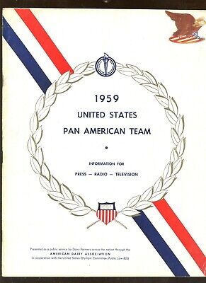 1959 Pan American Games USA Media Guide VG-EX