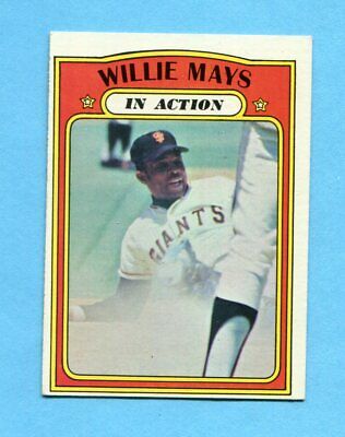 1972 Topps #50 Willie Mays In Action San Francisco Giants Baseball Card EX+ o/c