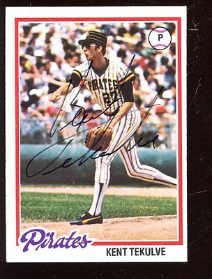 1978 Topps Baseball Card #84 Kent Tekulve Autographed EX+