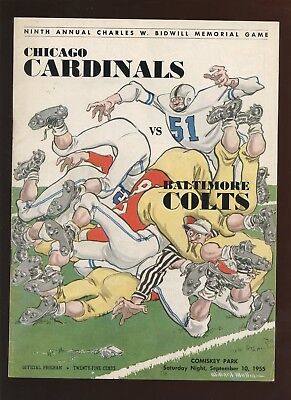 September 10 1955 NFL Program Baltimore Colts at Chicago Cardinals EX+